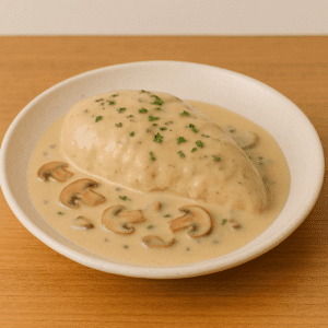 Pechugas en crema de hongos