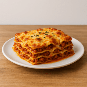 Lasaña de carne y pollo